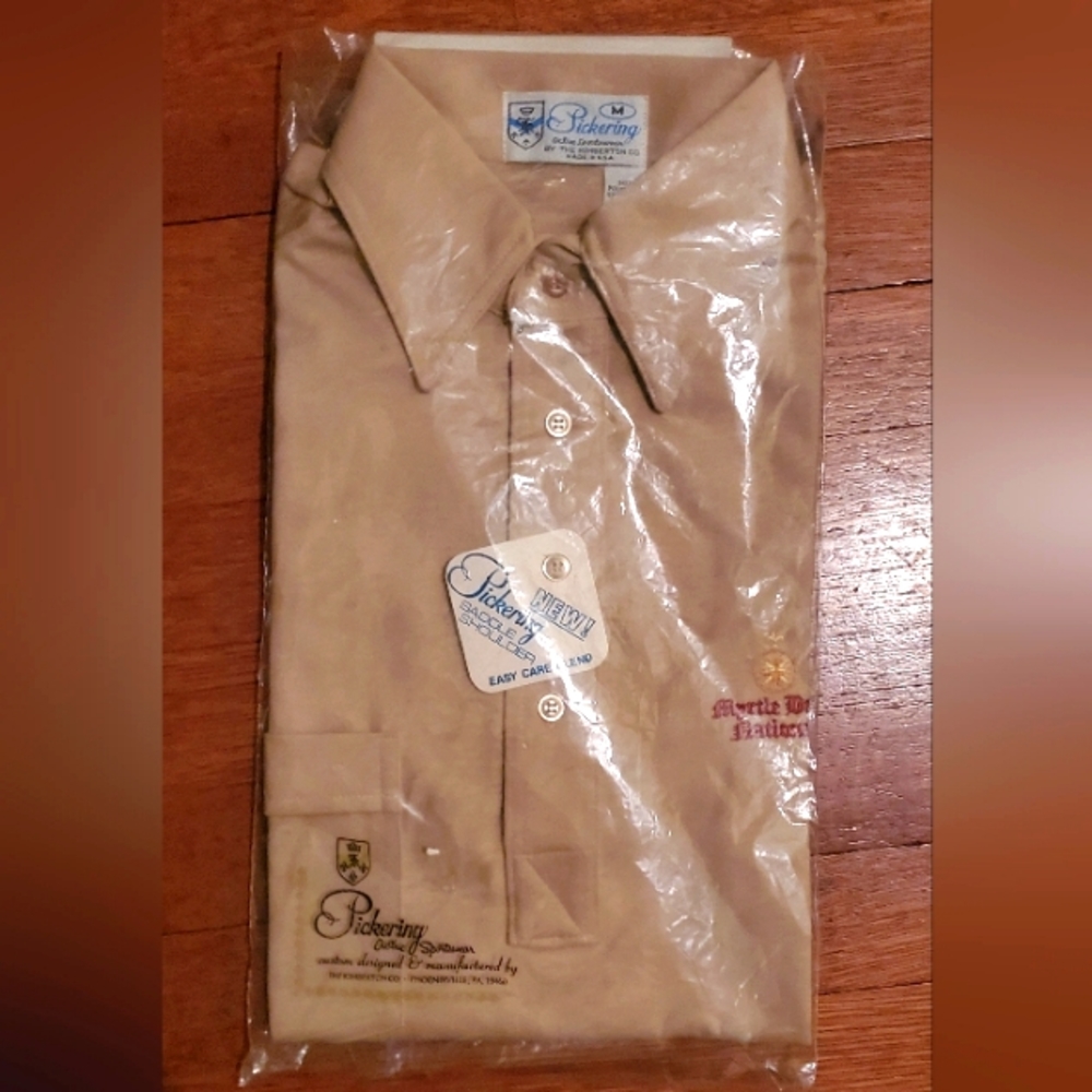 NWT Vintage Pickering Polo Shirt Mrtyle Beach National Men's‎ Medium Brown